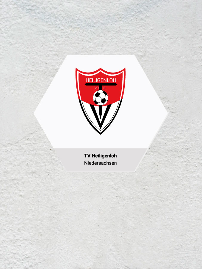 Wandkachel Hexagon mit Logo