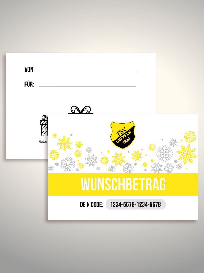 Weihnachtsgutschein per Versand (Weiß)