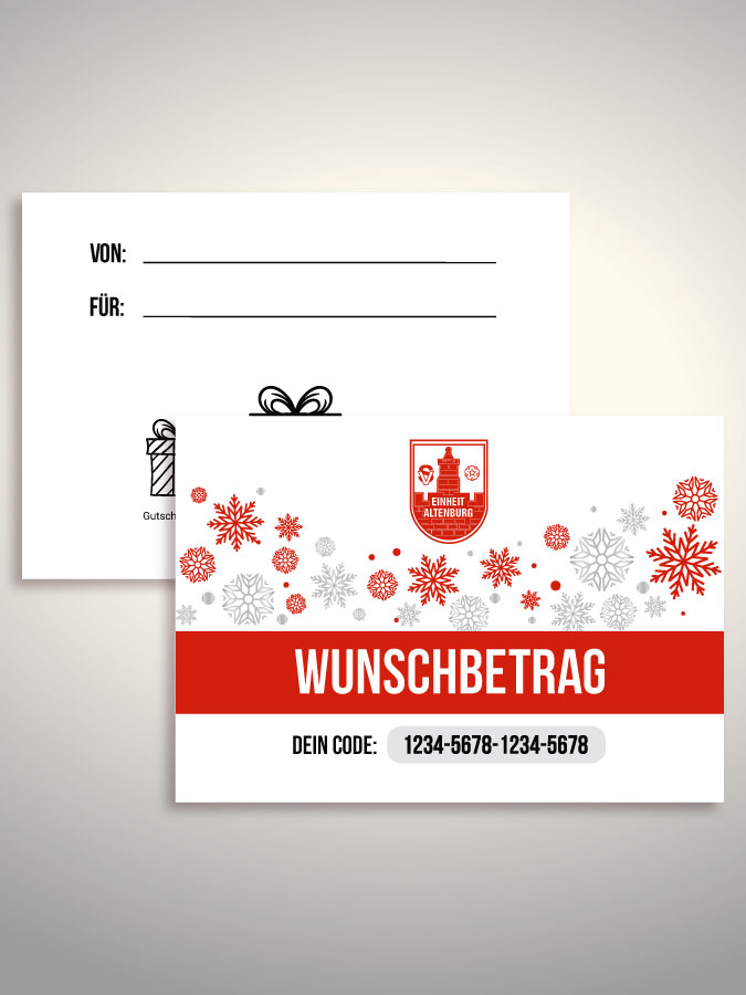 Weihnachtsgutschein per Versand (Weiß)
