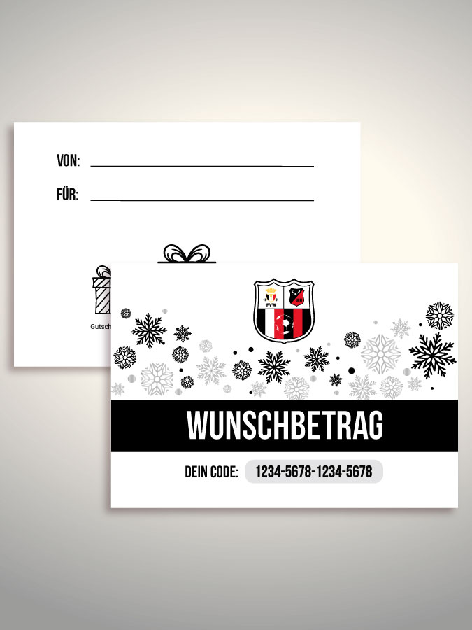 Weihnachtsgutschein per Versand (Weiß)