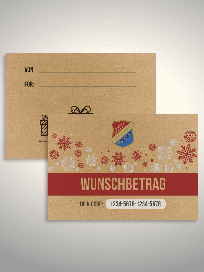 Weihnachtsgutschein per Versand (Kraftpapier)