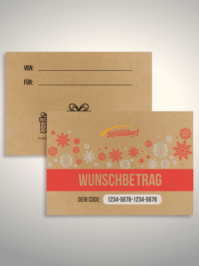 Weihnachtsgutschein per Versand (Kraftpapier)