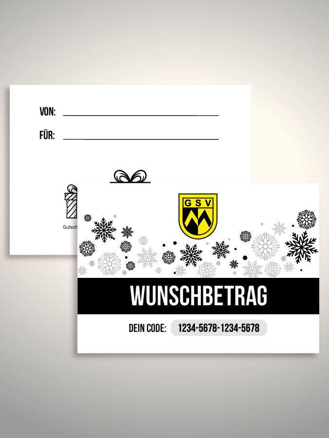 Weihnachtsgutschein per Versand (Weiß)