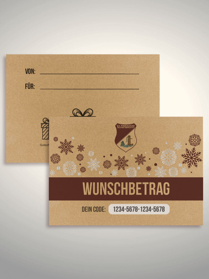 Weihnachtsgutschein per Versand (Kraftpapier)