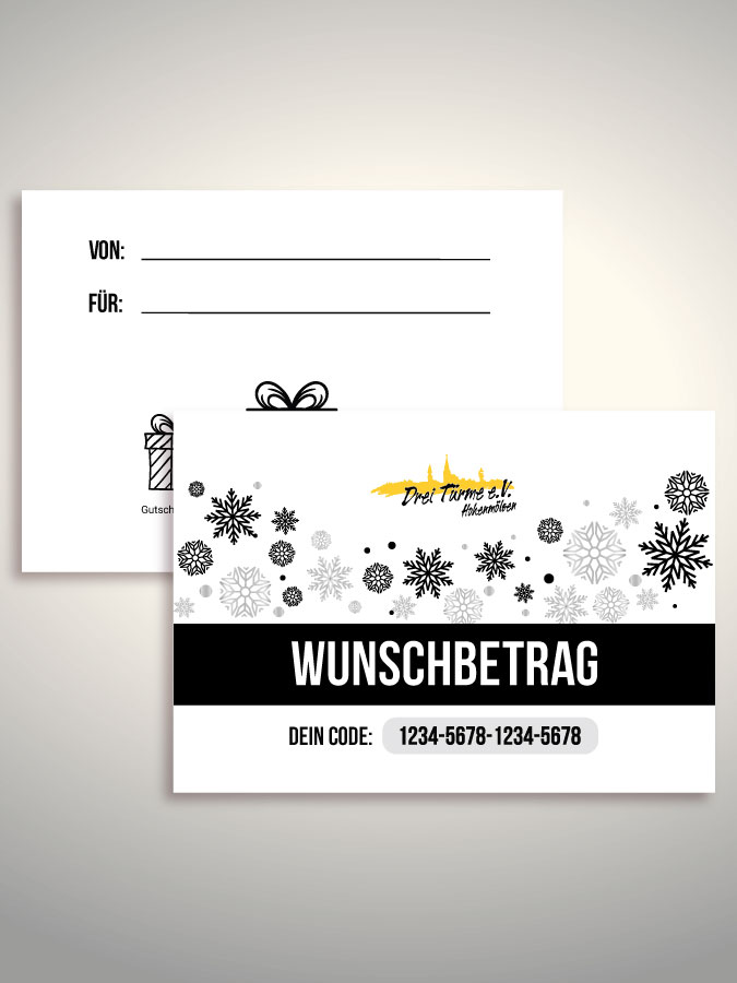 Weihnachtsgutschein per Versand (Weiß)