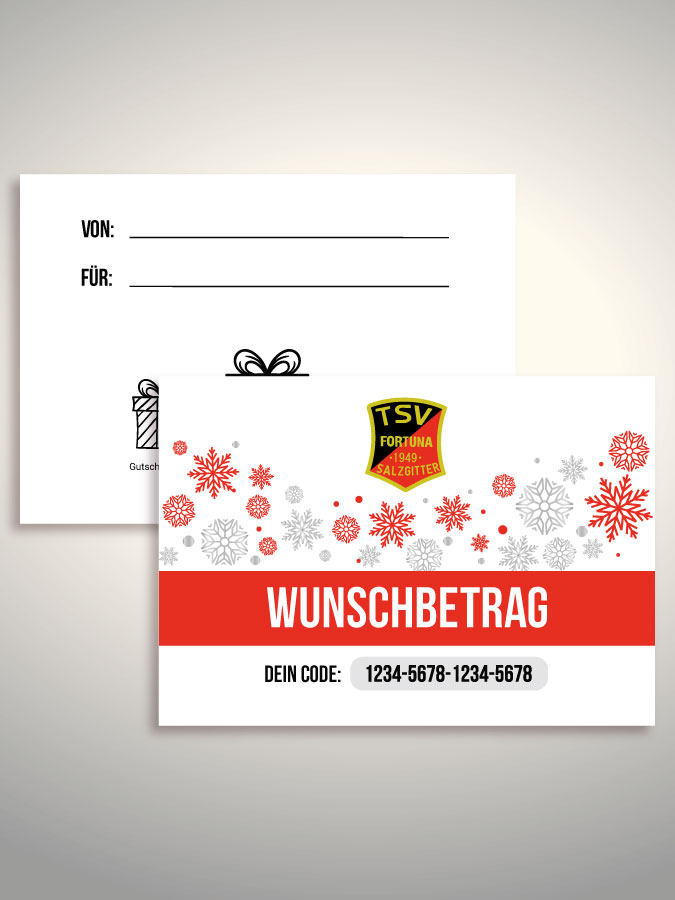 Weihnachtsgutschein per Versand (Weiß)