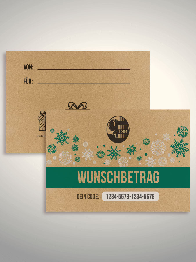 Weihnachtsgutschein per Versand (Kraftpapier)