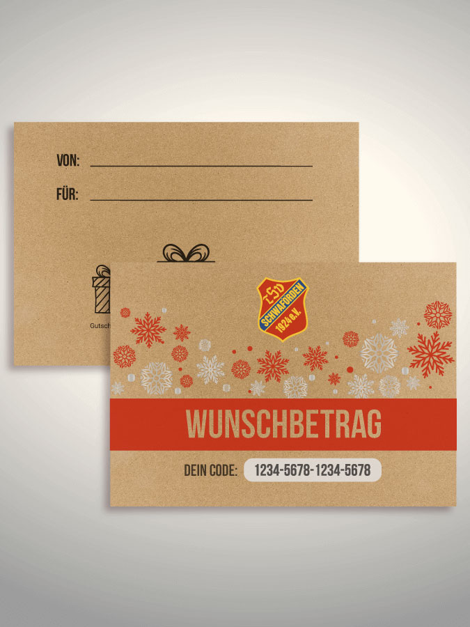 Weihnachtsgutschein per Versand (Kraftpapier)