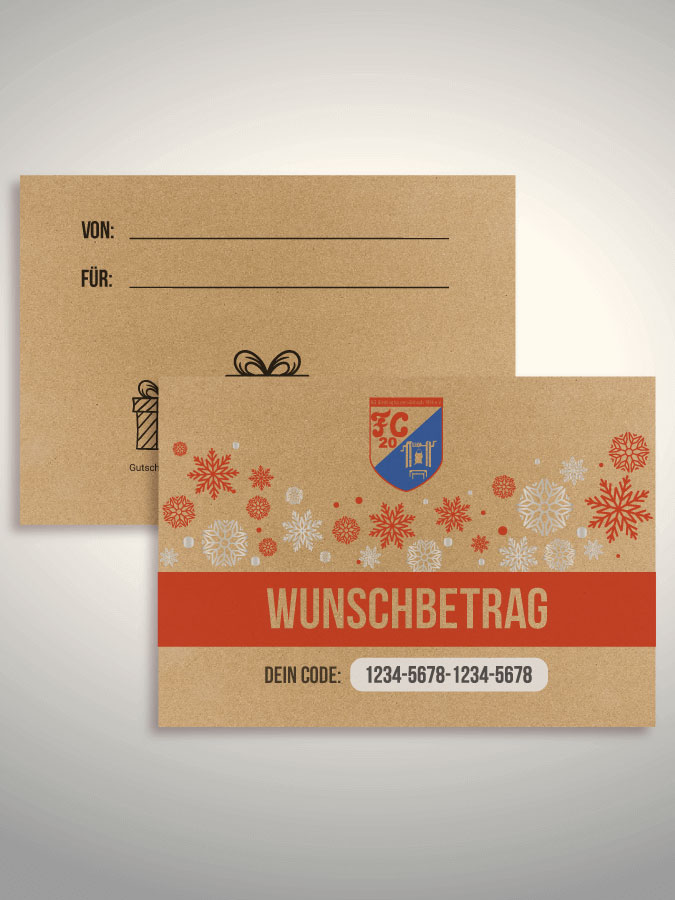 Weihnachtsgutschein per Versand (Kraftpapier)