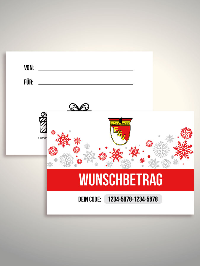 Weihnachtsgutschein per Versand (Weiß)