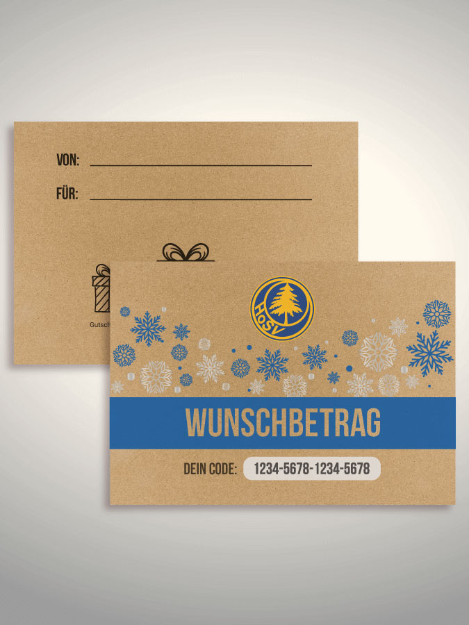 Weihnachtsgutschein per Versand (Kraftpapier)
