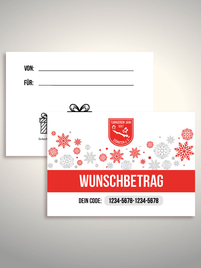 Weihnachtsgutschein per Versand (Weiß)