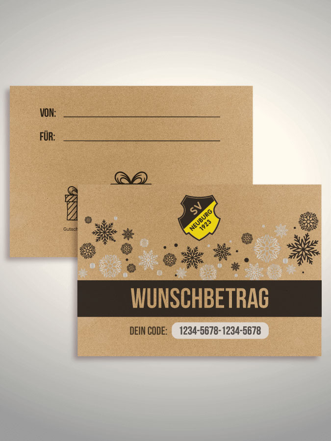 Weihnachtsgutschein per Versand (Kraftpapier)