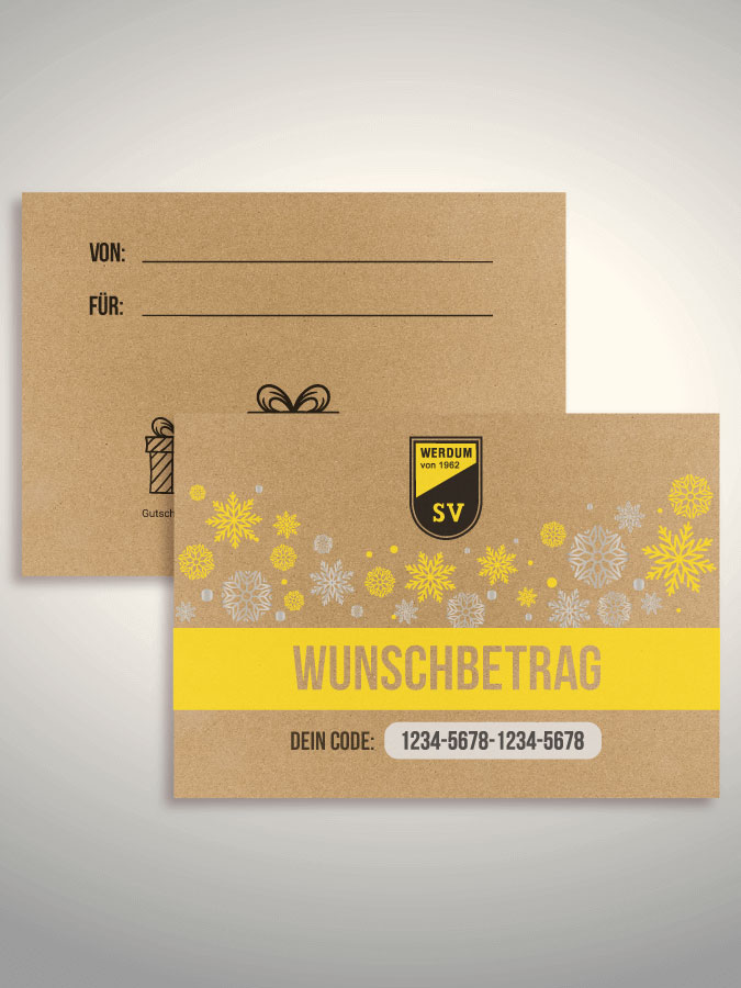 Weihnachtsgutschein per Versand (Kraftpapier)