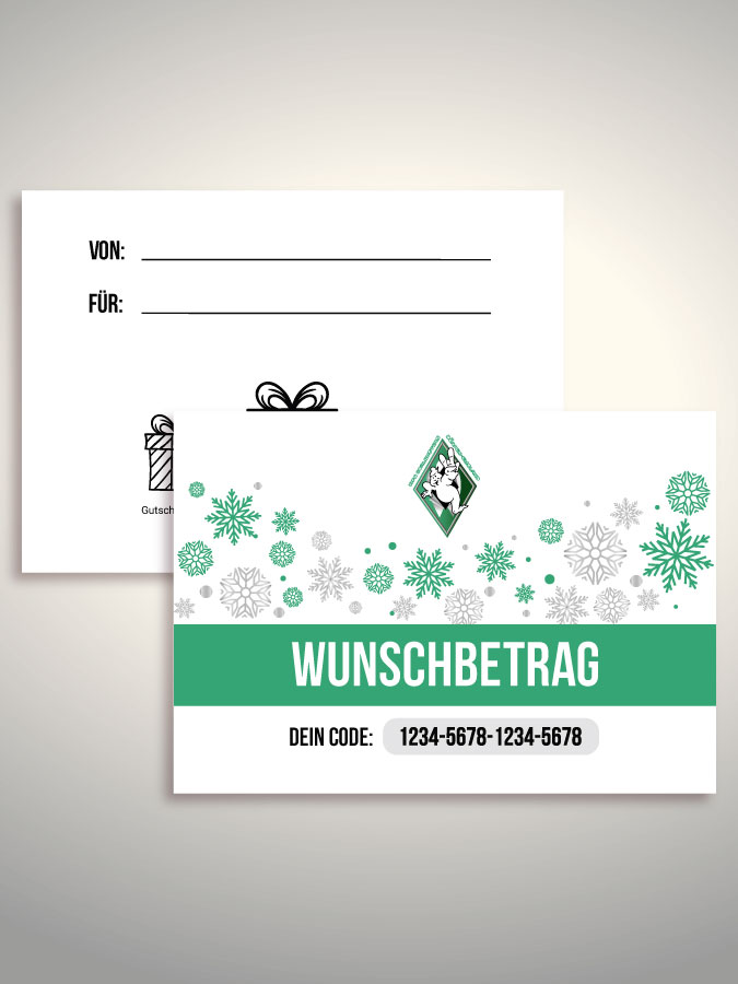 Weihnachtsgutschein per Versand (Weiß)