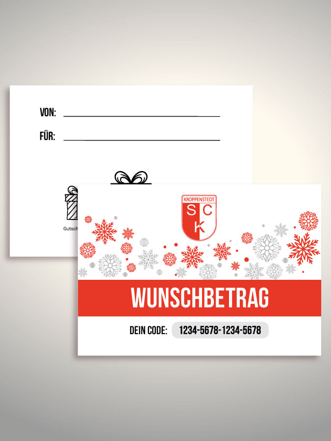 Weihnachtsgutschein per Versand (Weiß)