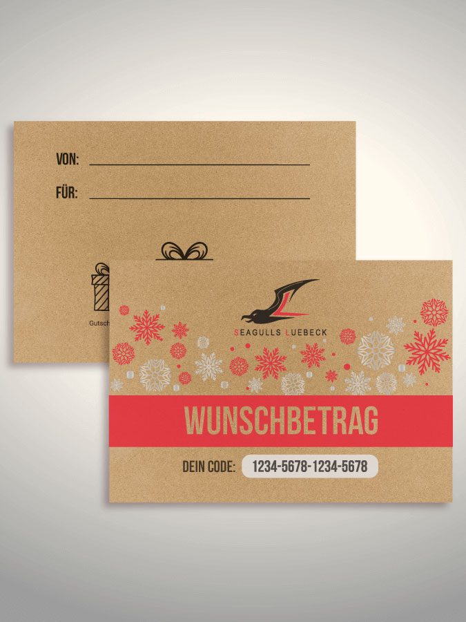 Weihnachtsgutschein per Versand (Kraftpapier)