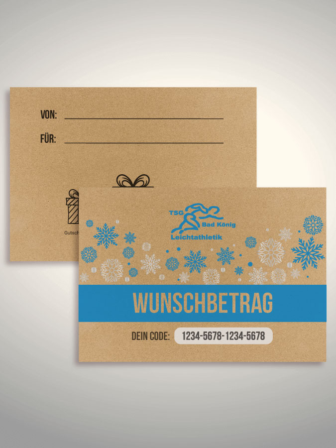 Weihnachtsgutschein per Versand (Kraftpapier)
