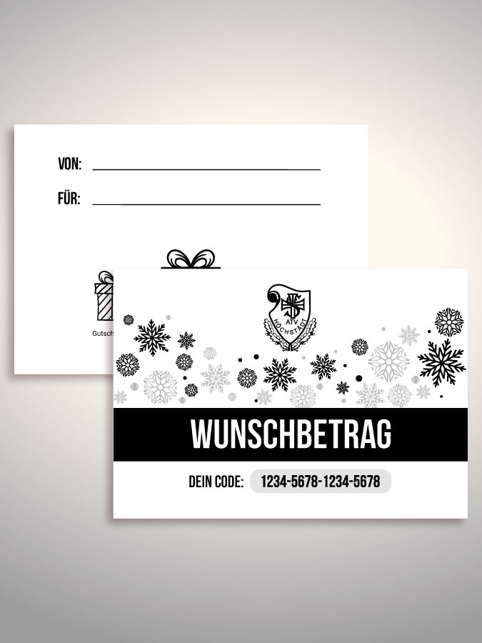 Weihnachtsgutschein per Versand (Weiß)