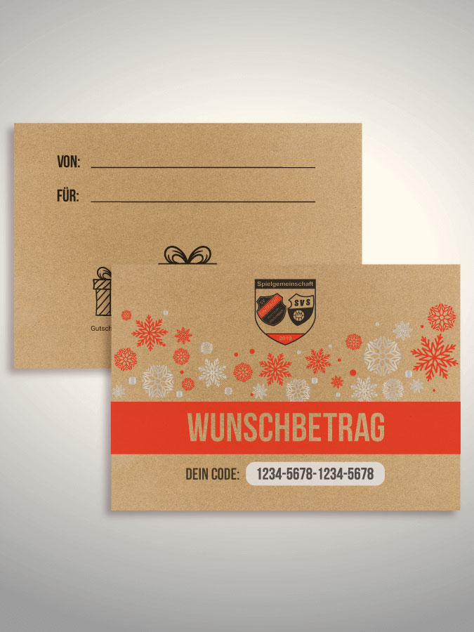 Weihnachtsgutschein per Versand (Kraftpapier)