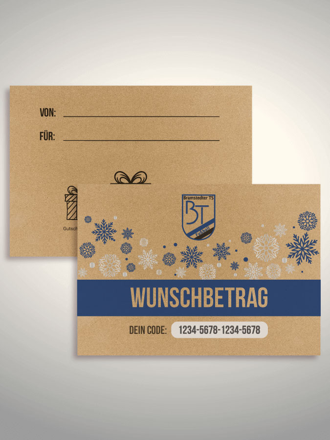 Weihnachtsgutschein per Versand (Kraftpapier)