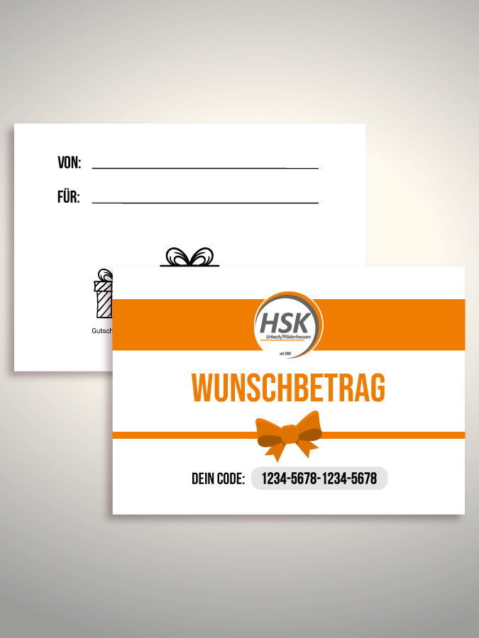 Geschenkgutschein per Versand (Weiß)