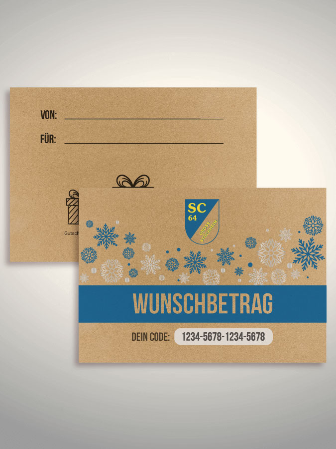 Weihnachtsgutschein per Versand (Kraftpapier)