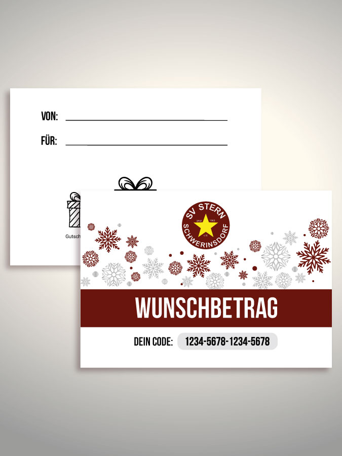Weihnachtsgutschein per Versand (Weiß)