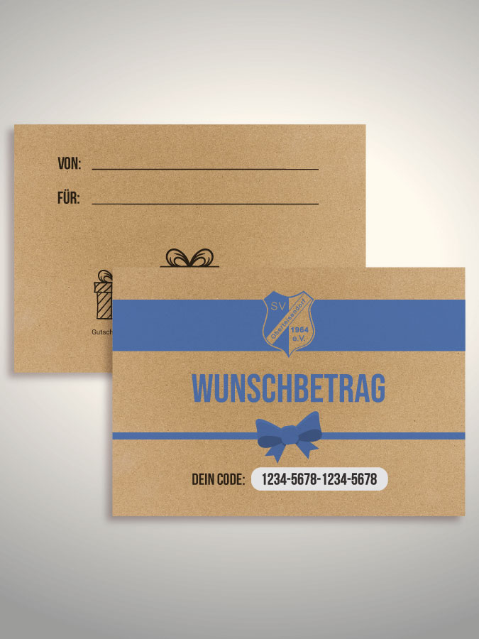 Geschenkgutschein per Versand (Kraftpapier)