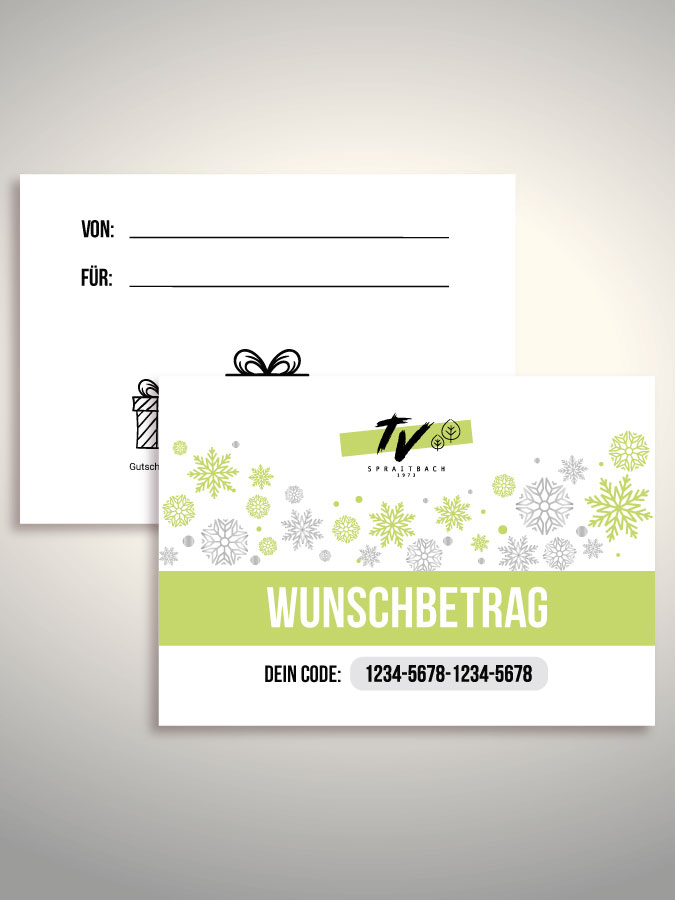 Weihnachtsgutschein per Versand (Weiß)