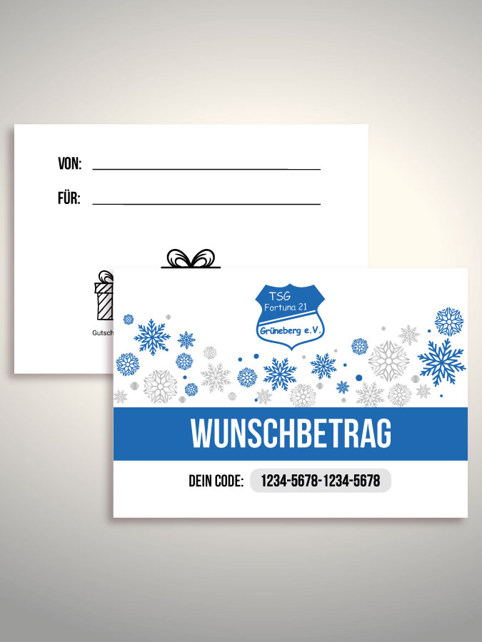 Weihnachtsgutschein per Versand (Weiß)