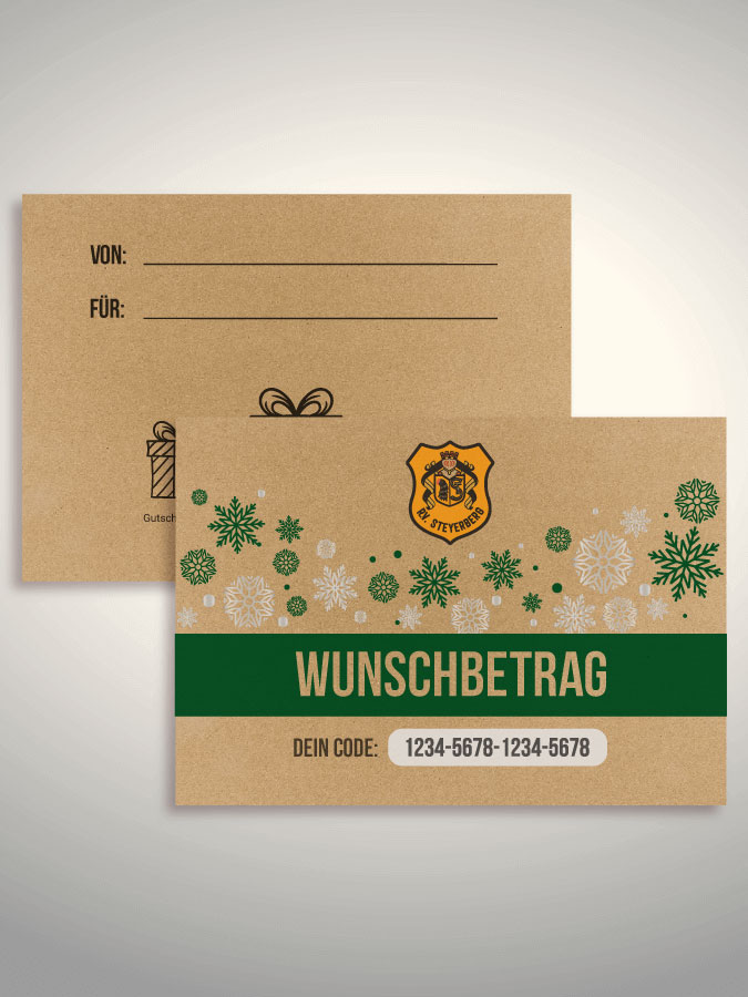 Weihnachtsgutschein per Versand (Kraftpapier)