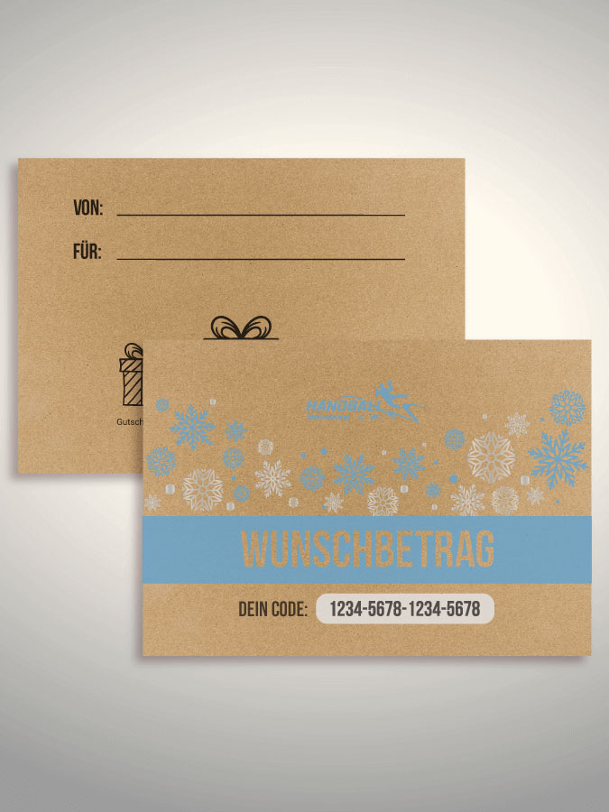 Weihnachtsgutschein per Versand (Kraftpapier)