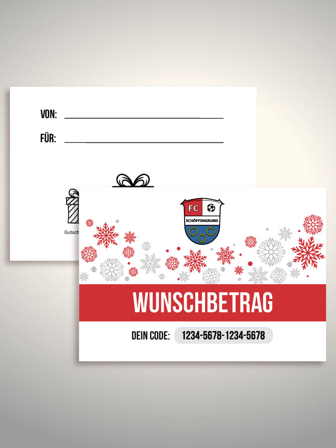 Weihnachtsgutschein per Versand (Weiß)