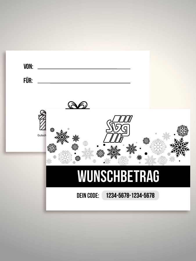 Weihnachtsgutschein per Versand (Weiß)