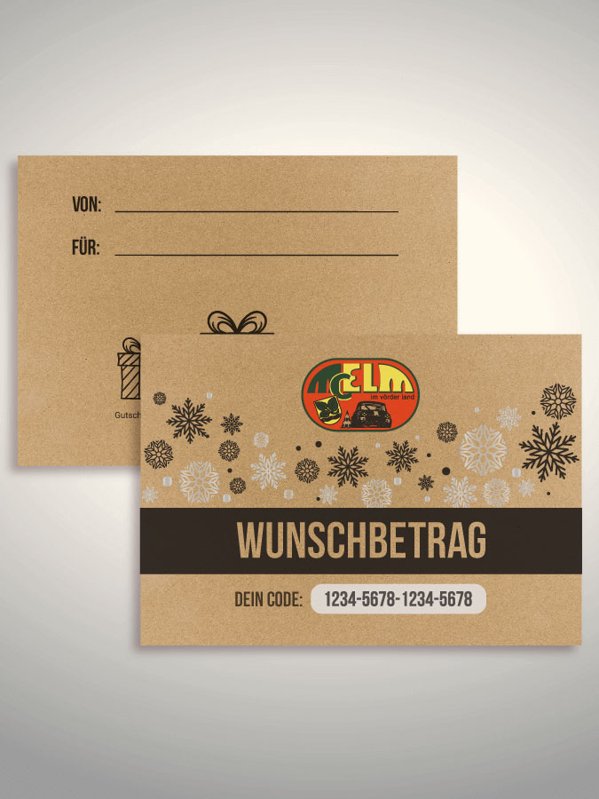 Weihnachtsgutschein per Versand (Kraftpapier)