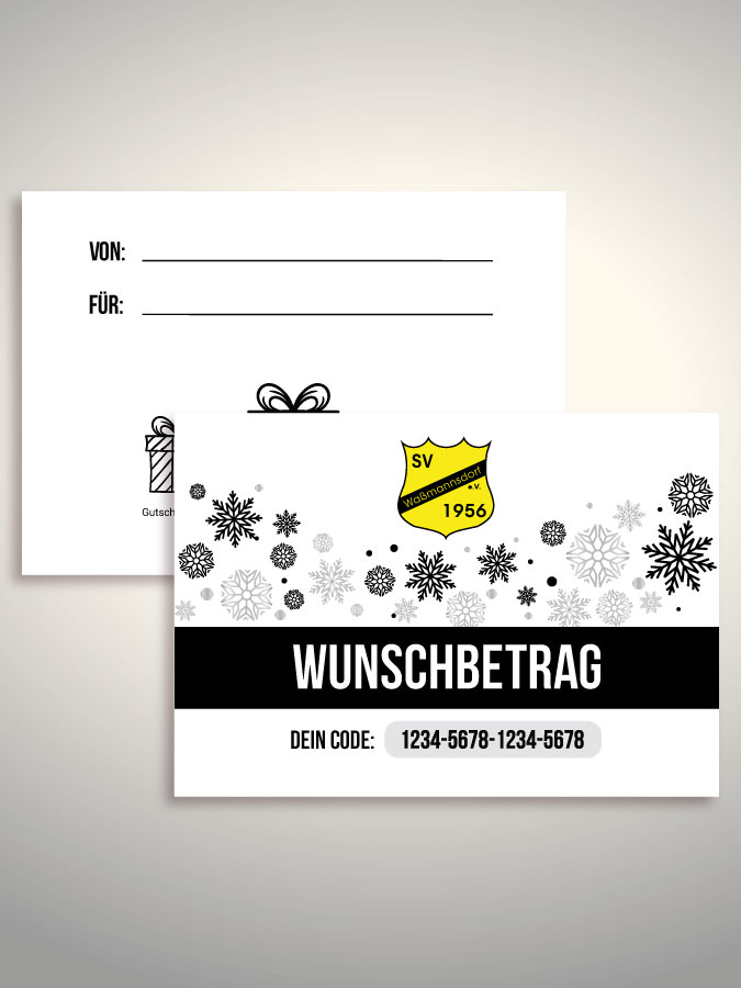 Weihnachtsgutschein per Versand (Weiß)