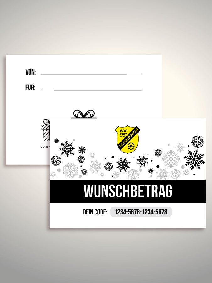 Weihnachtsgutschein per Versand (Weiß)