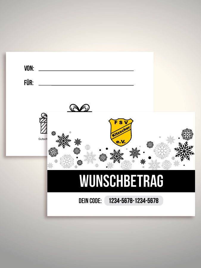 Weihnachtsgutschein per Versand (Weiß)
