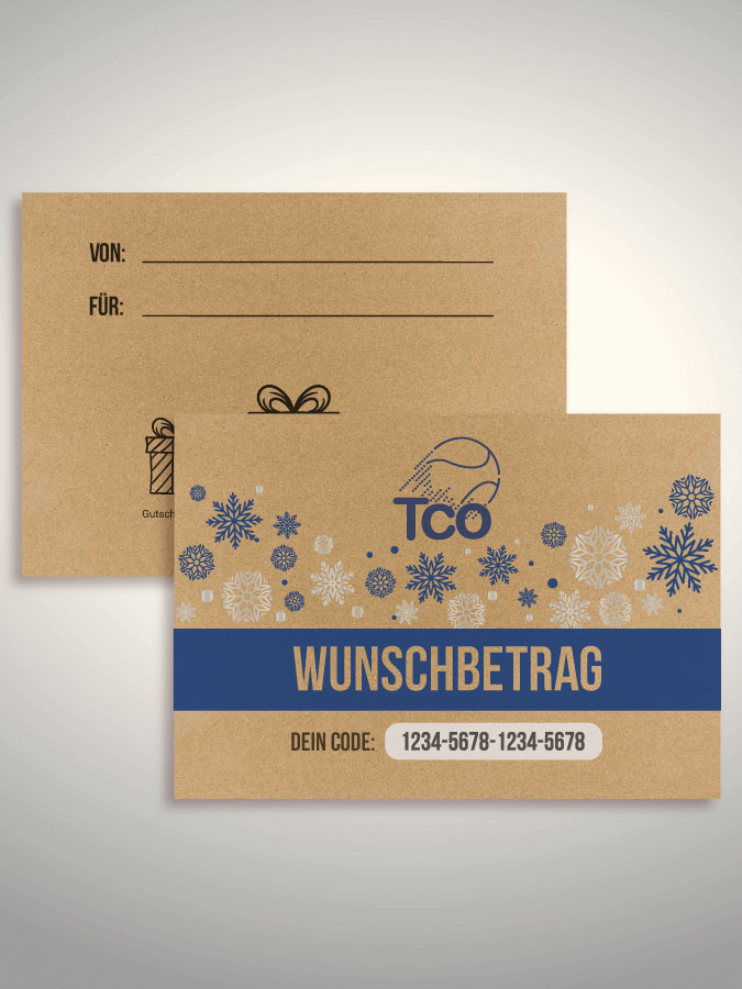 Weihnachtsgutschein per Versand (Kraftpapier)