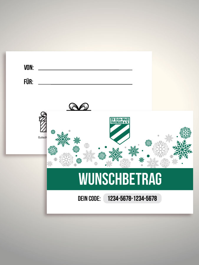 Weihnachtsgutschein per Versand (Weiß)