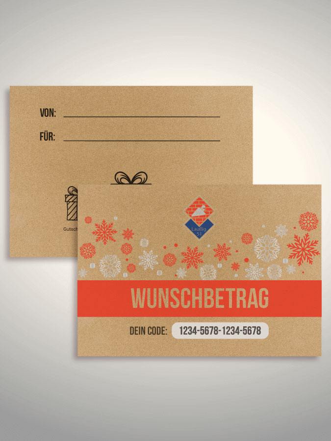 Weihnachtsgutschein per Versand (Kraftpapier)