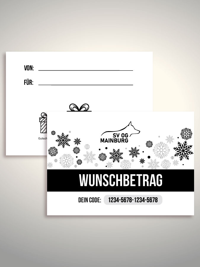 Weihnachtsgutschein per Versand (Weiß)