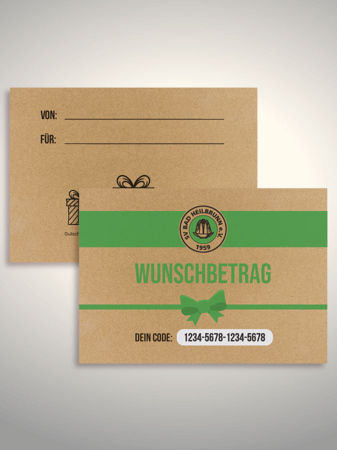 Geschenkgutschein per Versand (Kraftpapier)