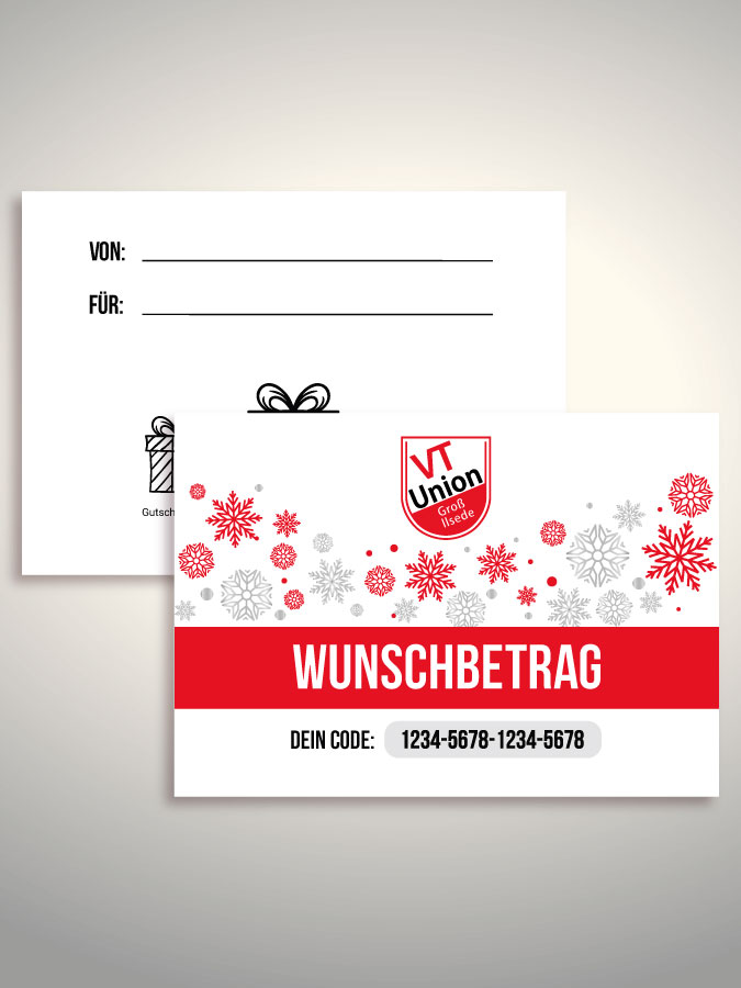 Weihnachtsgutschein per Versand (Weiß)