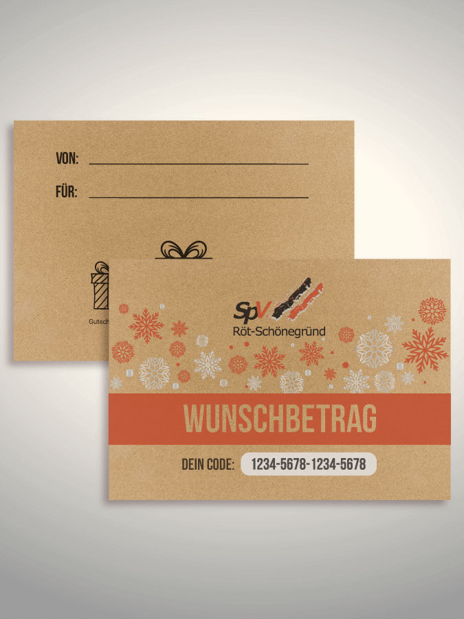Weihnachtsgutschein per Versand (Kraftpapier)