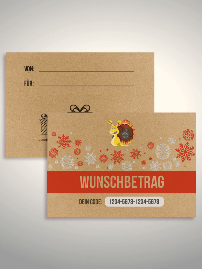 Weihnachtsgutschein per Versand (Kraftpapier)