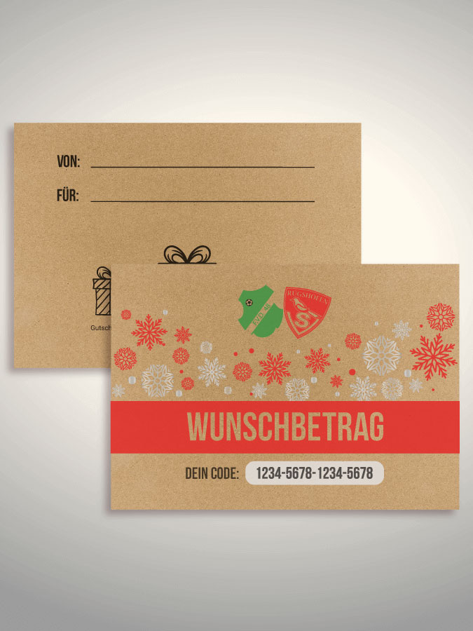Weihnachtsgutschein per Versand (Kraftpapier)