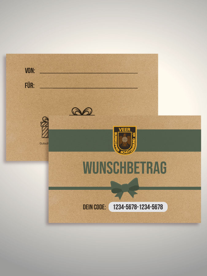 Geschenkgutschein per Versand (Kraftpapier)