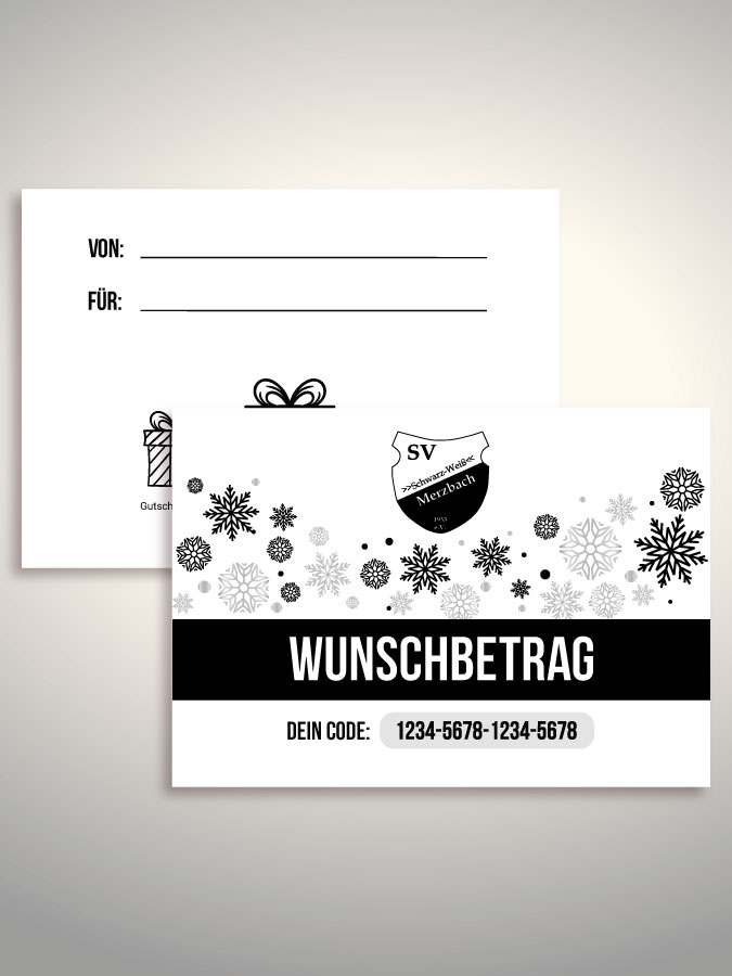 Weihnachtsgutschein per Versand (Weiß)